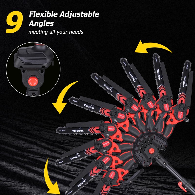 2-IN-1 Cordless Pole Saw and Mini Chainsaw, 8 Inch Brushless