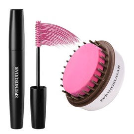 Peine de tiza temporal para teñir el cabello de color rosa intenso + tinte de rímel lavable para niñas y niños, maquillaje de colores vibrantes para H