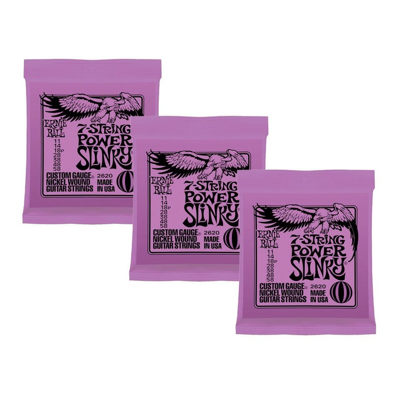 Ernie Ball 7-string Power Slinky 3-Pack