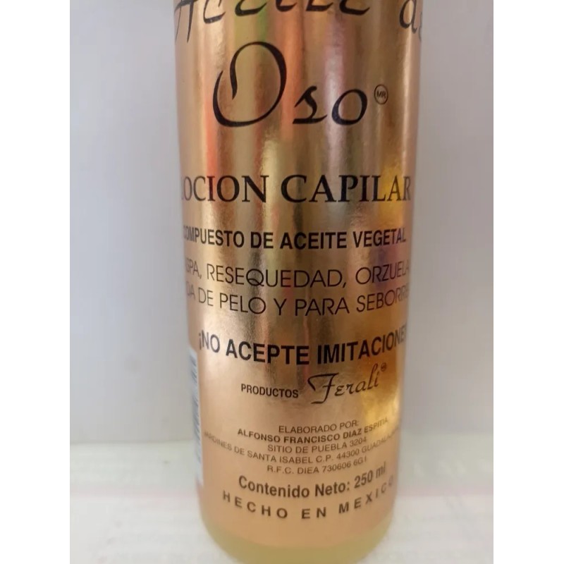 Locion Capilar Aceite De Oso 250 Ml Son 4 Piezas