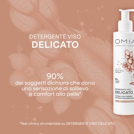 Omia Alimenta, Detergente Viso Delicato per Pelli Sensibili, Rimuove Make-Up senza Seccare, Protegge la Barriera Cutanea, Formula Vegana, 200 ml