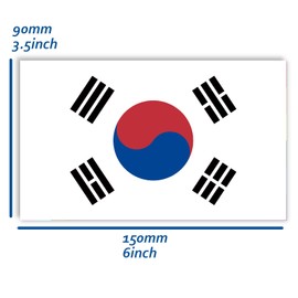 5 PCS South Korea Flag Sticker,6x3.5 In South Korean Decal,Large Banner Decor For Car Bumper Window Laptop
