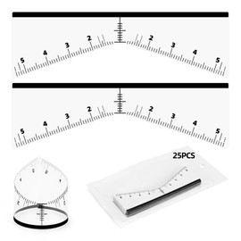 BAMTTOO Eyebrow Ruler Sticker 25 Pieces Eyebrow Mapping Shaping Sticker Stencil Microblading Measure Tool Brow Shape Design Transparent Positioning Sticker Eyebrow Tattoo Supplies