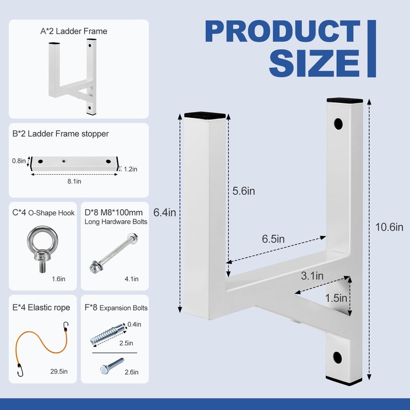 Ladder Rack for Trailer, Side Mount Trailer Ladder Rack with