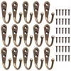 Sivono Key Hooks, Pack of 15 Small Coat Hooks, Bronze