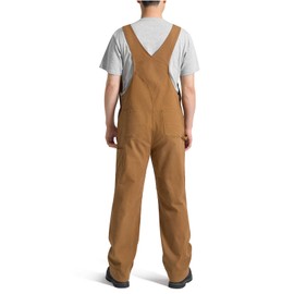 HISEA Mens Flex Canvas Bib Overalls, Men's Relaxed Fit Lightweight Stretch Work Overall with Adjustable Straps and Pockets Brown