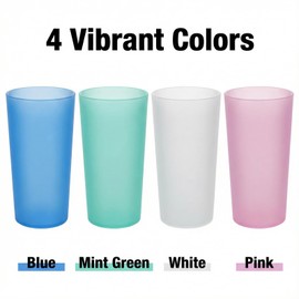 AOYITE 26 oz Plastic Reusable Cups Set of 8, BPA-Free Kids Tumblers Pastel