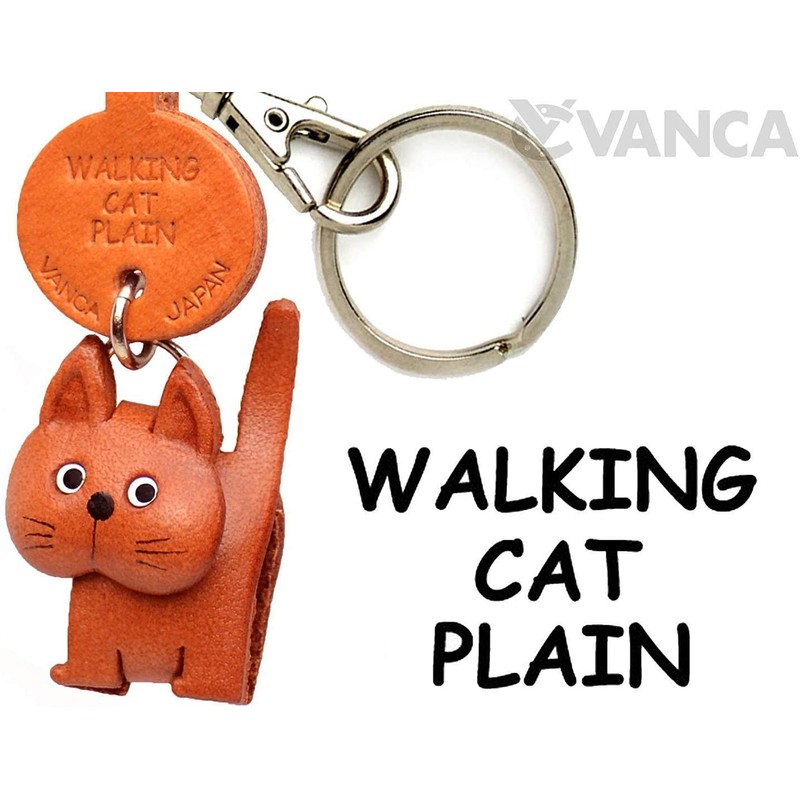 Bankakraft Leather Story Cat Keychain (Made in Japan)
