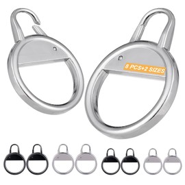 Zipper Pulls, Round, Replacement, Pack of 8, Metal, Easy Installation, Bag, Wallet, Clothes, Shoes, Zipper Repair, Replacement, DIY, Handicraft, Sewing, #3, #5, #8#10 (Black and Silver)