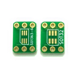 Small Board Shop Pitch Conversion PCB SOT23/SOT363 DIP Conversion, 6 PIN, Double-Sided, Minimum Wire Width 0.02 inch (0.4 mm), Gold Plated, Set of 20