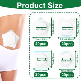 Tinoaly 80pcs Castor Oil Pack Wrap for Belly Button, Self-Adhesive Castor Oil Patches Highly Absorbent Non-Woven Fabric Cotton Cover Pads Anti-Seepage No Wash (Flower, Bear, Pentagram, Square Shape)