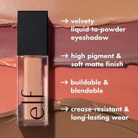 e.l.f. Liquid Velvet Eyeshadow, Crease-Resistant Liquid-to-Powder Eyeshadow For A Rich, Soft-Matte Finish, Vegan & Cruelty-Free, Beige & Boujee