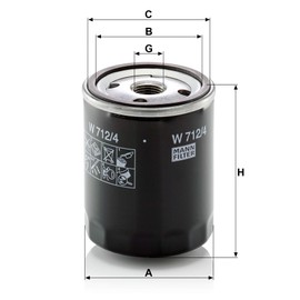 Mann Filter W712/4 Spin-On Oil Filter