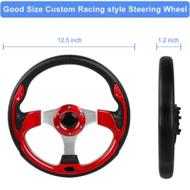 Golf Cart Steering Wheel Fit Club Car EZGO Yamaha Universal Steering Wheel for EZGO TXT RXV, Club Car DS Precedent Tempo, Yamaha G2-G29 Most Golf Cart