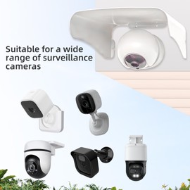 Metal Security Camera Rain Cover,Sun Shield Weatherproof Glare Protection Cover Sunshade for Suitable for Most Bullets and Dome Security Cameras-White