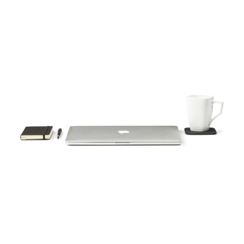 Wolvende Premium Felt Drink Coasters | Square Dark Grey Set
