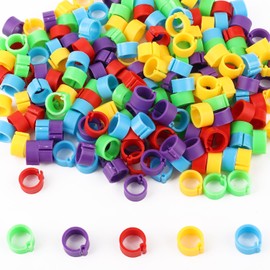 200pcs Poultry Anklets, 0.3 Inch Bird Rings Leg Bands Plastic Bird Leg Bands Chicken Charm Poultry Leg Bands, Easy to Identify for Chicks Pigeon Small Poultry (5 Colors)
