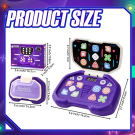 DAOUZL LED-Reaktionsspiel für Kinder 3-12 Jahre | 4 Spielmodi mit Gedächtnistraining & Stressabbau | Tragbares Lernspielzeug mit 999 Leveln | Geschenkidee für Geburtstag, Schule & Familienzeit (Lila)