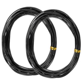 Bonsai Wire 2 Roll Black 1.5mm Aluminum Bonsai Training Wire for Fine Trunk (65 Feet Total)