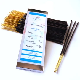 Aroma Valley Exotic Blend Incense Sticks - Artisan Blend of Dahlia, Lily, Saffron, Carnation, Honeysuckle, Vanilla and Oud - Premium Quality Hand-Dipped Natural Incense - 75 Grams - 50+ Sticks
