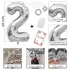 Smlpuame 40 Inch 2025 Balloons Silver, Huge Foil Number Balloons