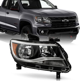 ACANII - For 2015-2022 Chevy Colorado Halogen Chrome Replacement Headlight Headlamp - Passenger Side Only