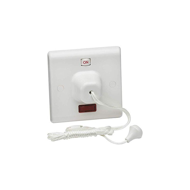Knightsbridge SN8310N White 45A Pull Cord Switch,Double Pole