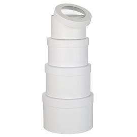 Round Gift Boxes with Clear Lids Set of 4 White Flower Boxes Assorted Sizes Cardboard Nesting Gift Box Florist Hat Box for Presents Flowers Arrangements Wedding Birthday Party Valentines