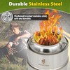 GEERTOP Small Portable Camping Stove Propane Wood Burning Stainless Steel