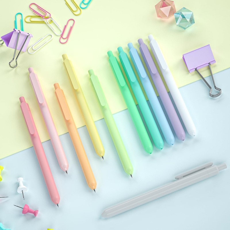 Shuttle Art Retractable Pastel Gel Ink Pens, 11 Pack Black