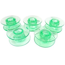 5 green bobbins for Husqvarna Viking Group 5, 6, 7 (Designer I, II, Platinum, Freesia, Scandinavia) sewing machine