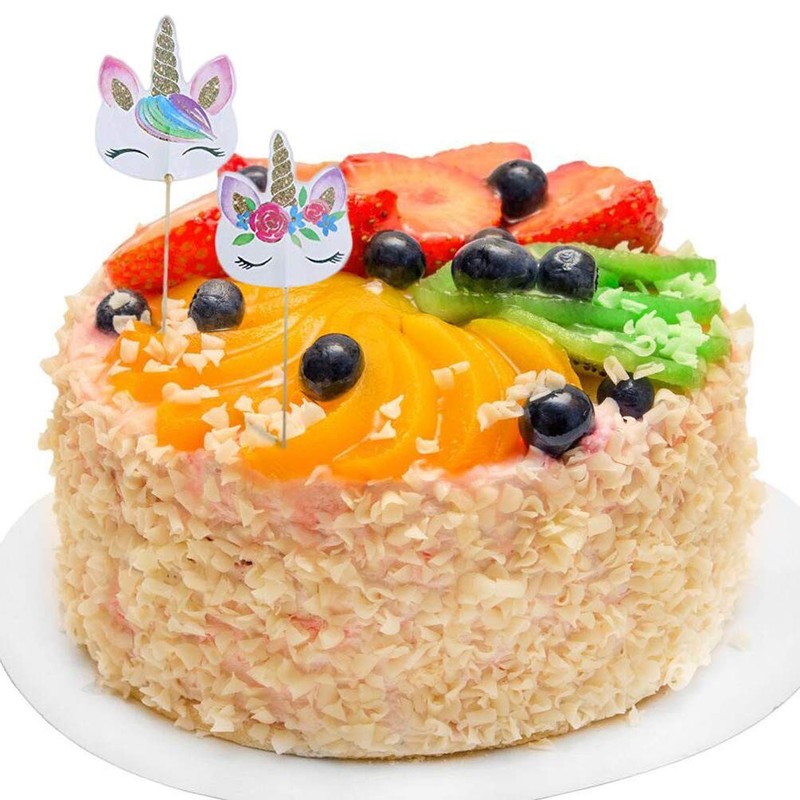 CCINEE 48 piezas de decoración de unicornio arcoíris para cupcakes,