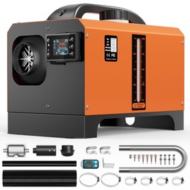 8KW 12V Diesel Heater All in One, Portable Parking Heater, Diesel Air Heater with 5L/1.3Gal Fuel Tank, Suit Work at Altitude 9842ft, Remote and LCD Control Heating (8kW Horizontal)
