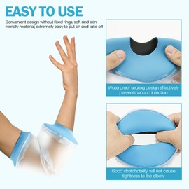 UKQRRTC PICC Line Shower Cover for Upper Arm, Waterproof Reusable IV and PICC Line Sleeve Protector for Broken Wound Elbow Bath Shower