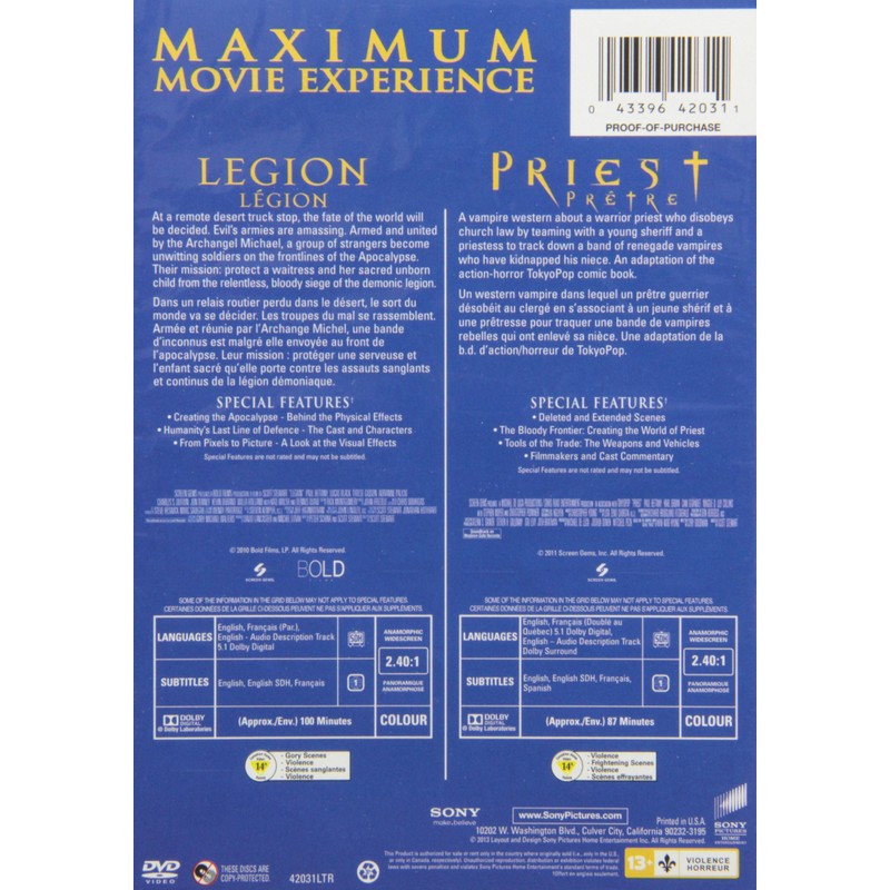 Legion (2010) / Priest (2011) - Set Bilingual