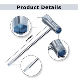 Srvauyea 4 Pieces Chainsaw Wrench, 13mm x 19mm T Wrench, Combination Wrench, Spark Plug Wrench, Chainsaw Wrench, Wrench for Chainsaw Mower, Brush Cutter, Lawnmower