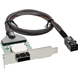 InLine 27656A SAS HD Low Profile PCI Slot Bracket with Cable, External SFF-8088 to Int. SFF-8643, 0.5 m