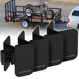 ruiru bro 4 Pack E Track Wheel Chock,E Track Wheel Chock & Strap Kit,Motorcycle Trailer Mount for E-Track/X-Track,Motorcycle Tire Holder,Motorcycle/Dirt Bike Wheel Chocks for Trailer (Black)