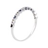 10k White Gold Genuine Sapphire and Diamond Petite Heart Stackable