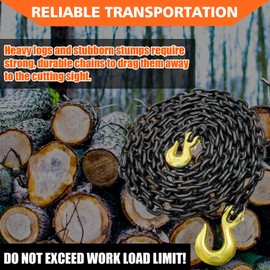 YATOINTO Grade 80 Log Chain 5/16'' X 14 Feet with Grab and Slip Hooks | Trailer Safety Chain WLL 4,900 lbs for Pulling & Towing