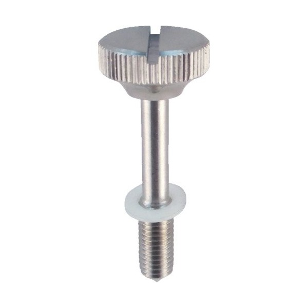 TRUSCO TLK22M855 Foot Length Knurling Knob SUS303 Diameter 0.8 inch