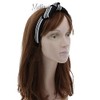 Motique Accessories Striped Elastic Bow Headband - Black White