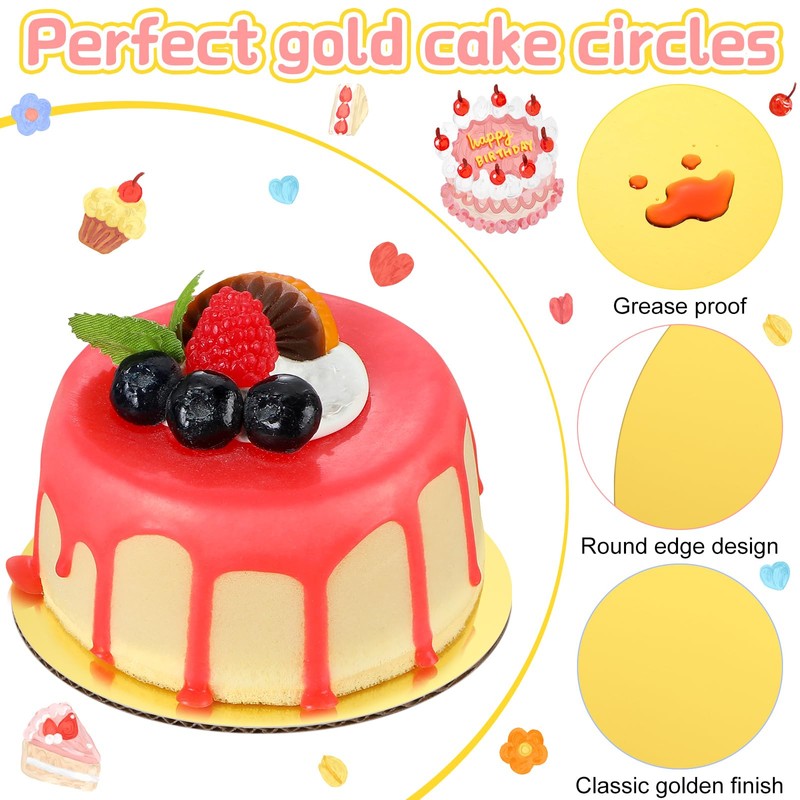 Newtay 100 Pcs 5 Inch Cake Board Round Mini Cardboard