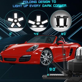 TASINUO Garage Lamp LED 160 W Pack of 1, 16000 LM 6500 K Very Bright LED Workshop Ceiling Light LED with 5+1 Adjustable LED Panel, E26 E27 Cellar Lamp LED for Garage Workshop Warehouse Cellar