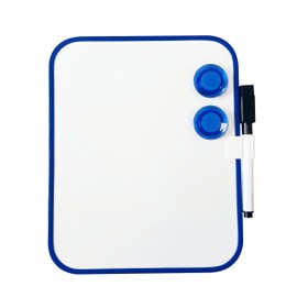 MGERASL Magnetic Whiteboard, Erasable Notepad, Portable Drawing Board, Teaching Whiteboard, Magnetic Dry Erase Board for Lockers, 6" x 8" with Marker and 2 Magnets (Blue)