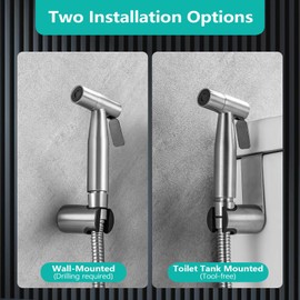 BARROCK 2 Pack Bidet Sprayer for Toilet, Handheld Jet Spray for Exist Toilets, Adjustable Water Pressure Muslim Shower Bidet attachment Set, Cloth Diaper Sprayer for Baby/Feminine Wash Brushed Nickel