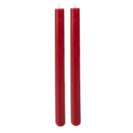 Biedermann & Sons 2 Pack Tall Taper Candles - Unscented Dinner Candle Set 10 Hour Burn Time, 10-Inch, Cranberry Red