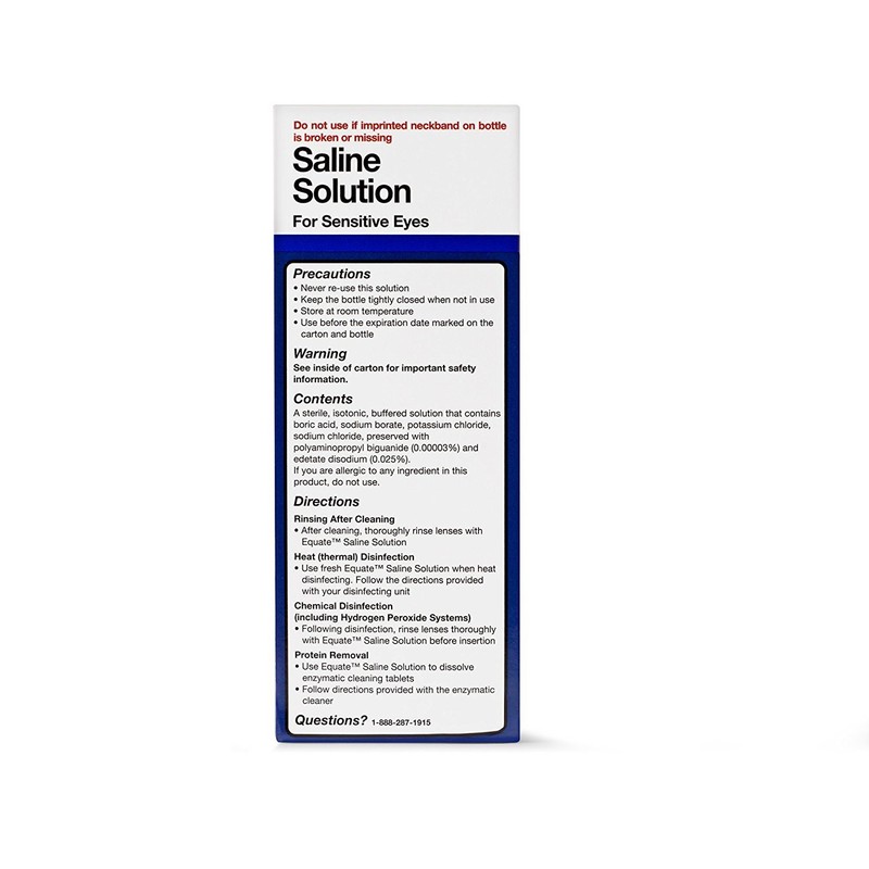 Equate Saline Solution, Contact Lens Solution for Sensitive Eyes Twin