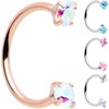 BODY CANDY BODY JEWELRY Double Gem Titanium Horseshoe Nose Ring