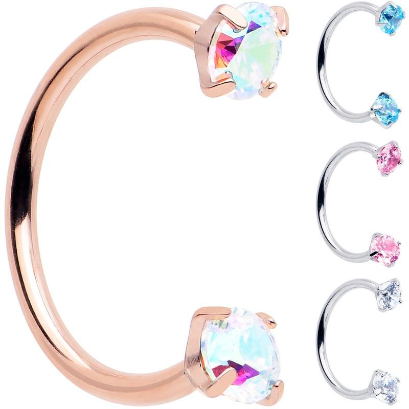 BODY CANDY BODY JEWELRY Double Gem Titanium Horseshoe Nose Ring